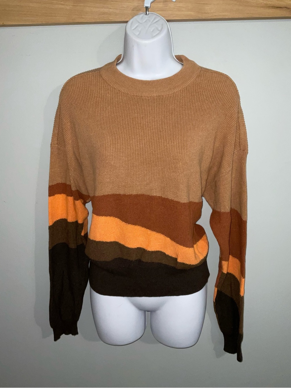 PrAna Color-block Organic Cotton and Tencel Crewneck Sweater Small